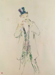 Un gentleman debout allumant son cigare, 1885